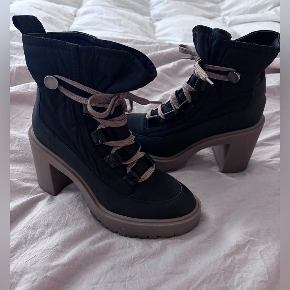 Dolce Vita Black lace up boots chunky heel